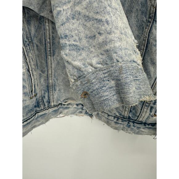 Levi's Jacket Men MEDIUM Blue 1987 Vintage Light Wash Washed Denim Sherpa Lined - Picture 14 of 16